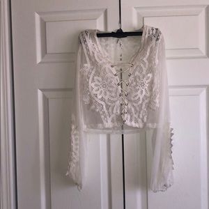 Akira lace up crop top